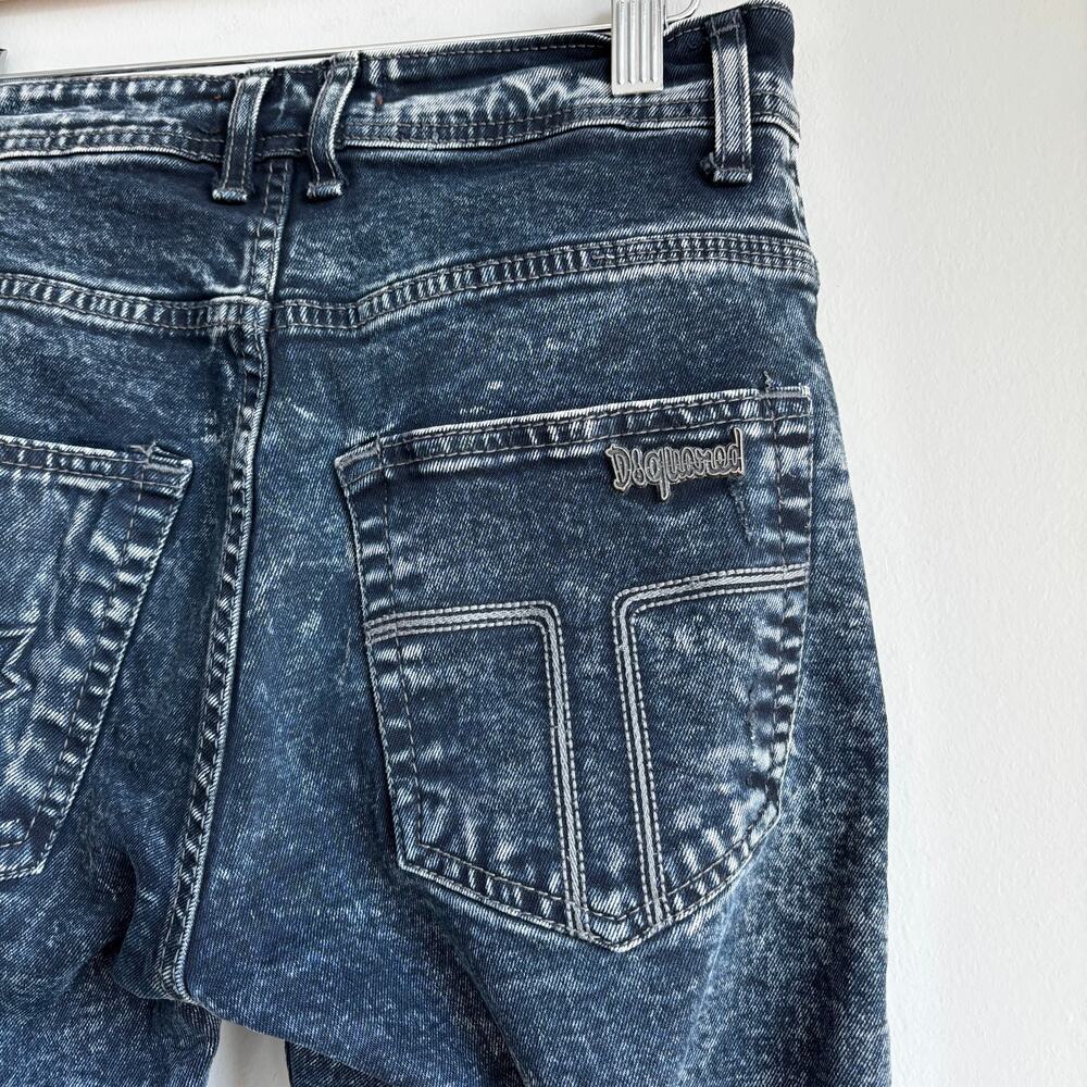 Dsquared2 DSQ2 Acid Wash Jeans Men Sz 30 Slim Straight Vintage Style Maple Leaf - Picture 13 of 15